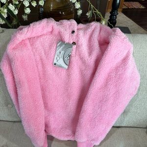 One pink fuzzy sweatshirt size 12